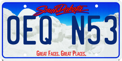SD license plate 0EQN53