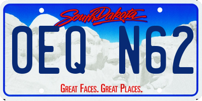 SD license plate 0EQN62