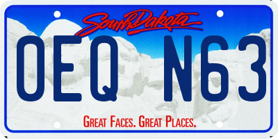 SD license plate 0EQN63