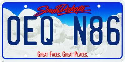 SD license plate 0EQN86