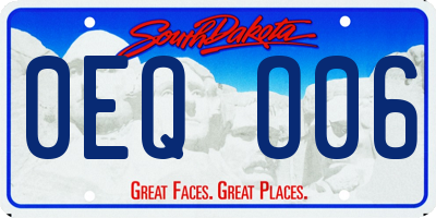 SD license plate 0EQO06