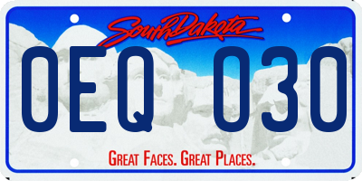 SD license plate 0EQO30