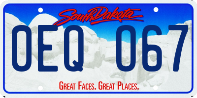 SD license plate 0EQO67