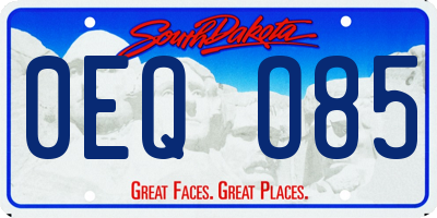 SD license plate 0EQO85