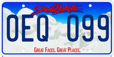 SD license plate 0EQO99