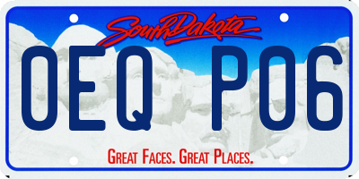 SD license plate 0EQP06