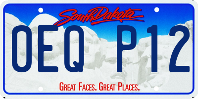 SD license plate 0EQP12