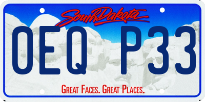 SD license plate 0EQP33