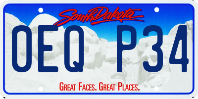 SD license plate 0EQP34