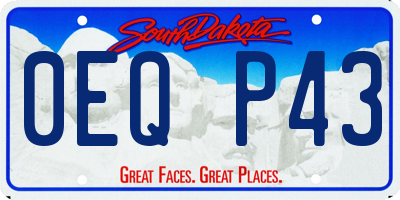 SD license plate 0EQP43