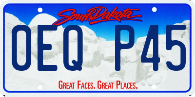 SD license plate 0EQP45