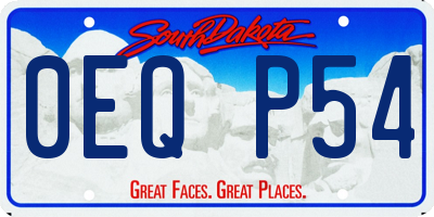 SD license plate 0EQP54