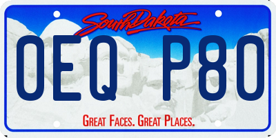 SD license plate 0EQP80