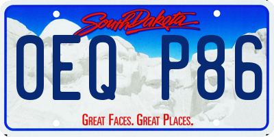 SD license plate 0EQP86