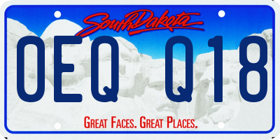 SD license plate 0EQQ18