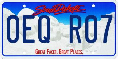 SD license plate 0EQR07