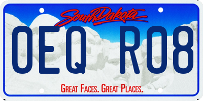 SD license plate 0EQR08