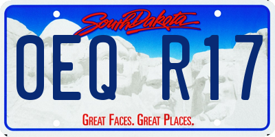 SD license plate 0EQR17