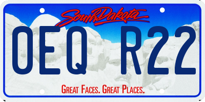 SD license plate 0EQR22