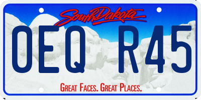 SD license plate 0EQR45