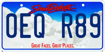 SD license plate 0EQR89