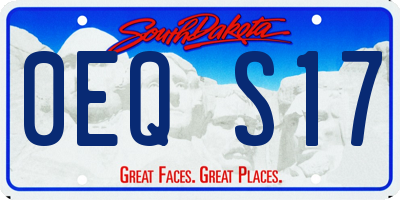 SD license plate 0EQS17