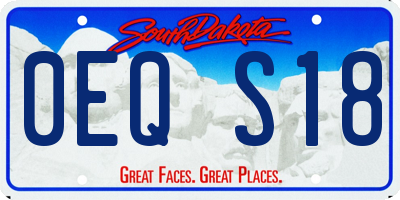 SD license plate 0EQS18