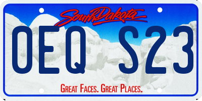 SD license plate 0EQS23