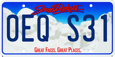 SD license plate 0EQS31