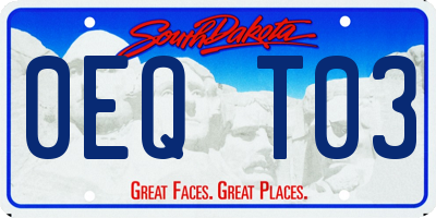 SD license plate 0EQT03