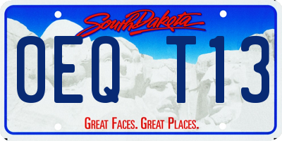 SD license plate 0EQT13