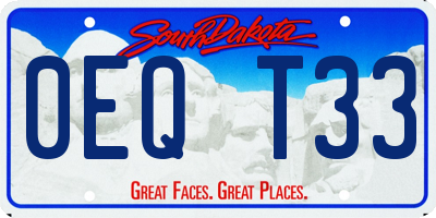 SD license plate 0EQT33