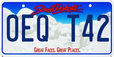SD license plate 0EQT42