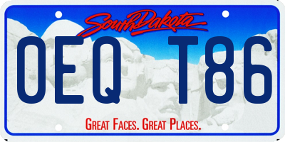 SD license plate 0EQT86