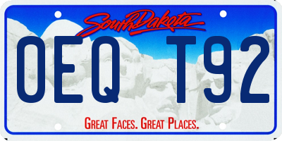 SD license plate 0EQT92