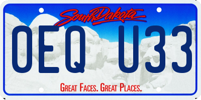 SD license plate 0EQU33