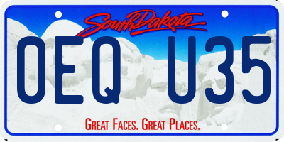 SD license plate 0EQU35