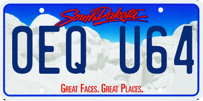 SD license plate 0EQU64