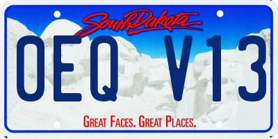 SD license plate 0EQV13