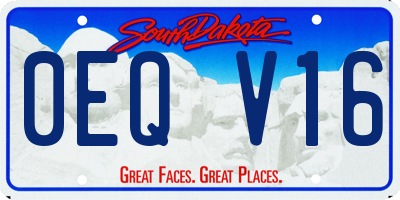SD license plate 0EQV16
