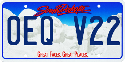 SD license plate 0EQV22