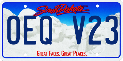 SD license plate 0EQV23