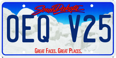 SD license plate 0EQV25