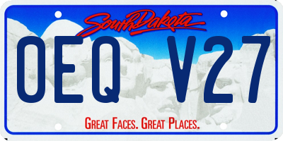 SD license plate 0EQV27