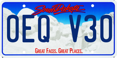SD license plate 0EQV30