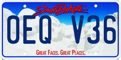 SD license plate 0EQV36