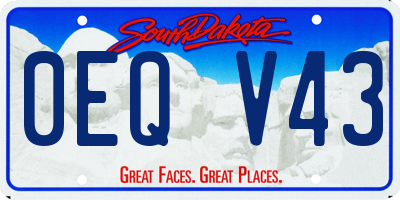 SD license plate 0EQV43