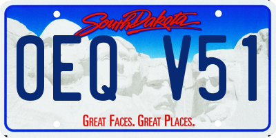 SD license plate 0EQV51