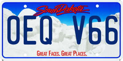 SD license plate 0EQV66