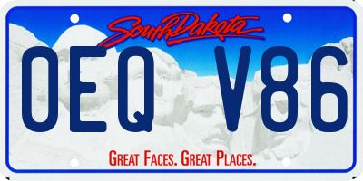SD license plate 0EQV86